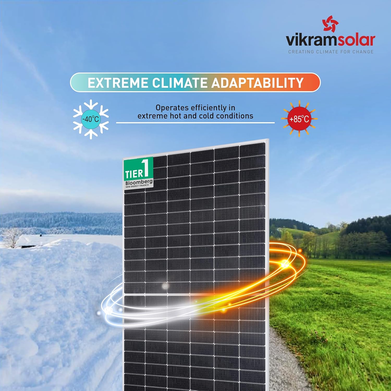 Vikram Solar HYPERSOL extreme climate adaptability, -40C to +85C
